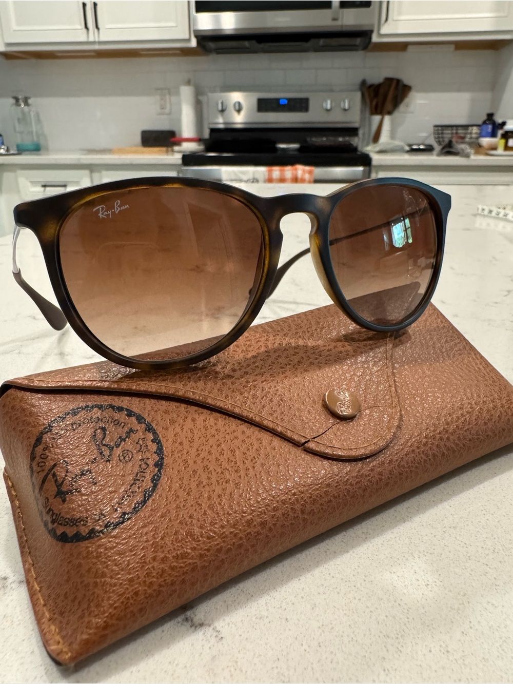 Ray-Ban Erika Classic Matte Havana Brown Sunglasses RB4171 865/13. Pristine